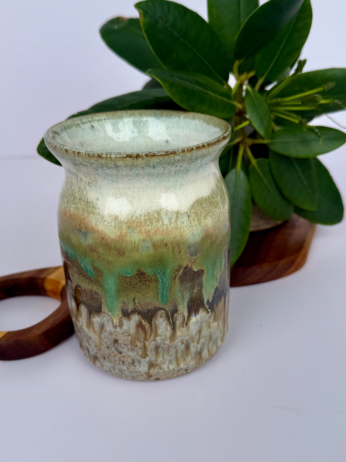 Franz. Butterglocke & Vase „Smaragd Teal“