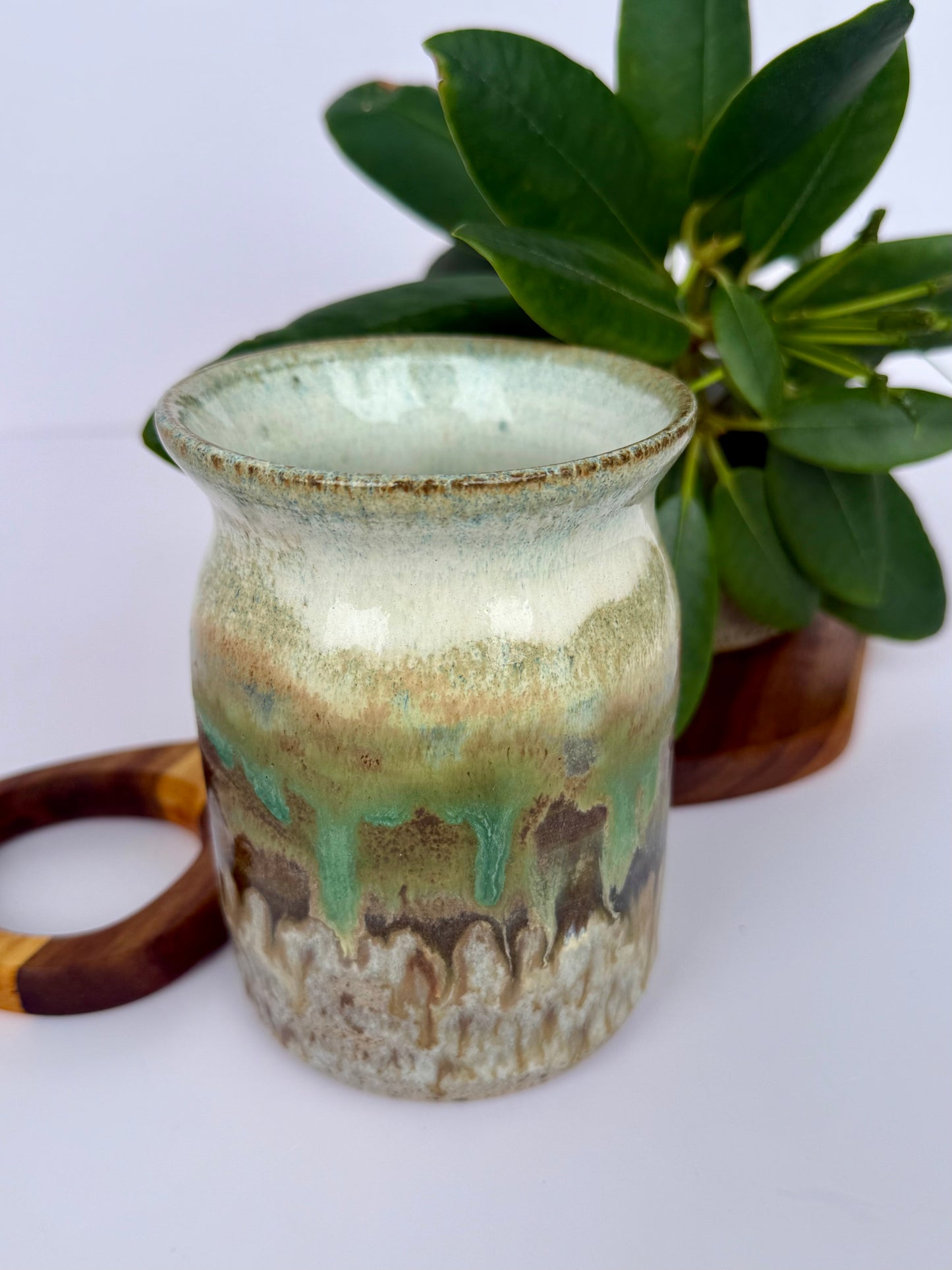 Franz. Butterglocke & Vase „Smaragd Teal“
