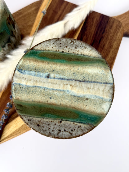 Franz. Butterglocke & Vase „Smaragd Teal“