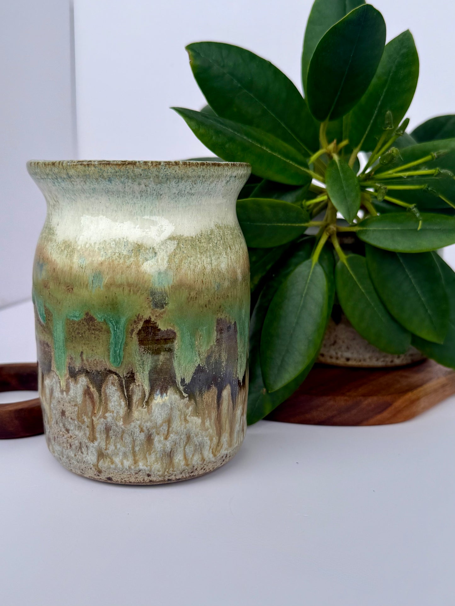 Franz. Butterglocke & Vase „Smaragd Teal“